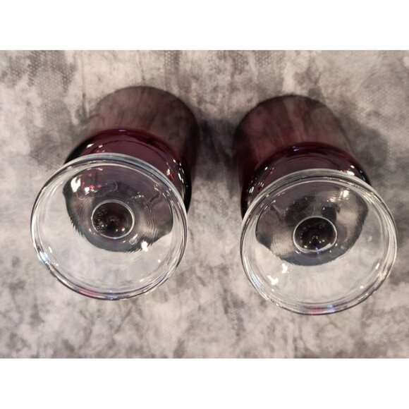 Vintage 4” Ruby Red Glass Goblets - Arcoroc France Luminarc - Stemmed & Footed - Picture 3 of 3